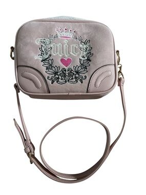 Juicy Couture Light Pink Embroidered Crossbody Camera Bag